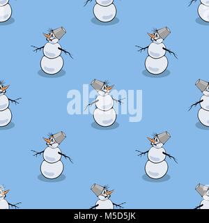 Schneemann nahtlose Weihnachten Muster Stock Vektor