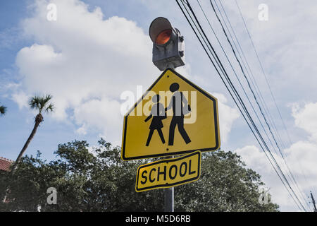 Schule anmelden St. Augustine, Florida, Nordamerika Stockfoto