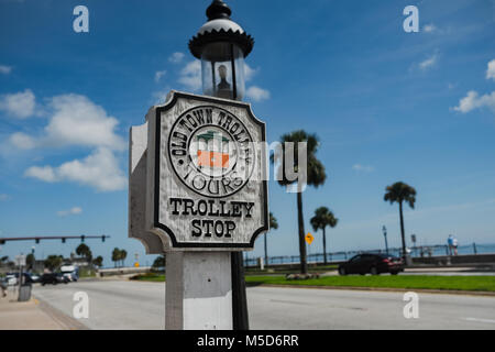 Bushaltestelle in St. Augustine, Florida, Nordamerika Stockfoto