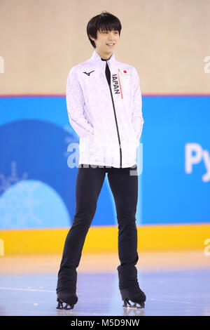 Gangneung, Südkorea. 22 Feb, 2018. Yuzuru Hanyu (JPN) Eiskunstlauf: Männer üben an Gangneung Ice Arena Praxis Link während der PyeongChang 2018 Olympic Winter Games in Tainan, Südkorea. Credit: YUTAKA/LBA/Alamy leben Nachrichten Stockfoto