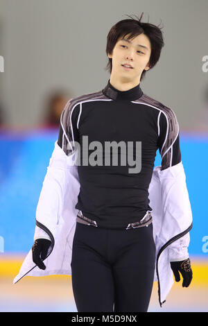 Gangneung, Südkorea. 22 Feb, 2018. Yuzuru Hanyu (JPN) Eiskunstlauf: Männer üben an Gangneung Ice Arena Praxis Link während der PyeongChang 2018 Olympic Winter Games in Tainan, Südkorea. Credit: YUTAKA/LBA/Alamy leben Nachrichten Stockfoto