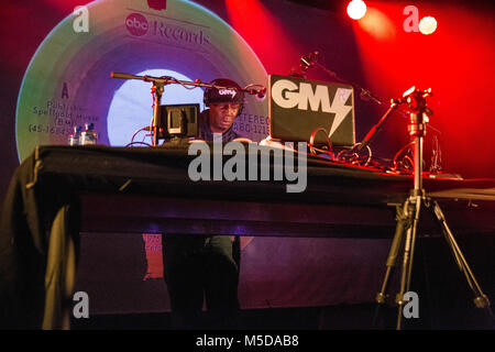 Oslo, Norwegen. Februar 21, 2018. Der amerikanische Rapper, DJ und Lyriker Grandmaster Flash führt ein Live Konzert im Parkteatret in Oslo. (Foto: Gonzales Foto - Tord Litleskare). Credit: Gonzales Foto/Alamy leben Nachrichten Stockfoto