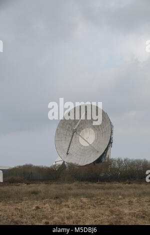 Goonhilly Downs, in der Nähe von Helston, Cornwall, UK. 22. Feb 2018. Es wurde heute angekündigt, dass ein £ 8,4 Mio. Investitionen statt Goonhilly Bodenstation für interplanetare Missionen zu entwickeln. Social Media ist bereits mit dem Slogan 'Helston Wir haben ein Problem'. Unter ein neues Projekt angekündigt, die heute von der Cornwall und Scilly-Inseln Local Enterprise Partnership (LEP), Goonhilly wird aktualisiert, damit es tief zu stellen - Space Tracking und Satellitenkommunikation auf kommerzieller Basis. Foto: Simon Maycock/Alamy leben Nachrichten Stockfoto