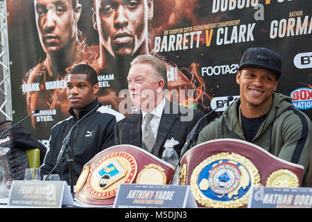 London, Großbritannien. 22 Feb, 2018. 22 Feb, 2018. Frank Warren Boxing Pressekonferenz, London, UK. Quelle: Thomas Bowles/Alamy leben Nachrichten Stockfoto