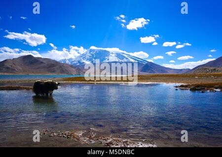 Karakul See auf dem Karakorum Highway, China Stockfoto