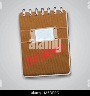 Ein Notebook mit einem Warnschild, Vektor Stock Vektor