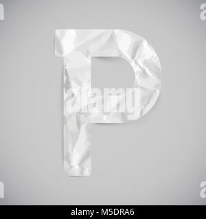 Brief von zerknittertes Papier mit Schatten, Vektor Stock Vektor