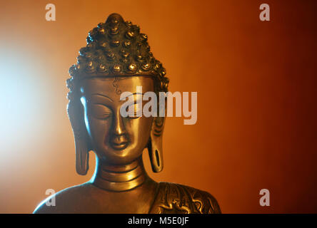 Kupfer Statue von Buddha, Buddha's close-up Stockfoto