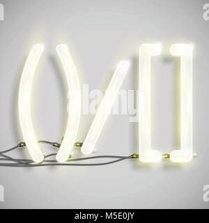 Realistische neon Zeichen, NeON typeset, Vektor Stock Vektor