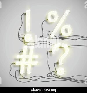 Realistische neon Zeichen, NeON typeset, Vektor Stock Vektor