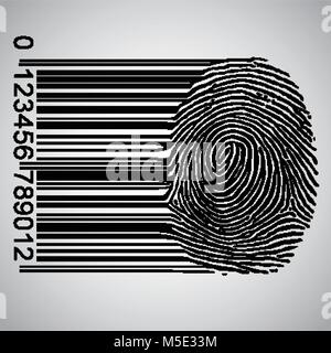 Barcode, Fingerabdruck, Vektor, Abbildung Stock Vektor
