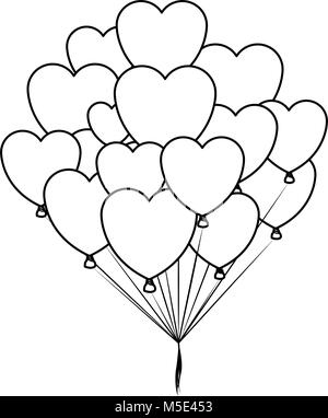 Ballons in Herzform Stock Vektor