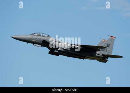 McDonnell Douglas F-15E Strike Eagle, 01-2002, 48th Fighter Wing, 494 Fighter Squadron, USAFE, basiert und an RAF Lakenheath, Suffolk gesehen Stockfoto