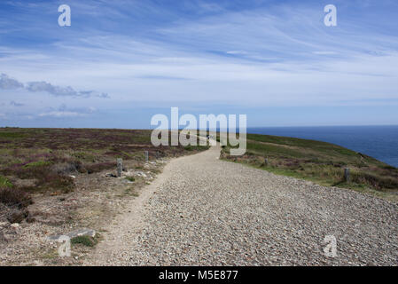 Der Weg zur Pointe du Raz in der Bretagne, Frankreich Stockfoto