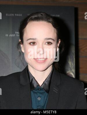 Los Angeles, CA, USA. 20 Feb, 2018. Ellen Page in der Ankunftshalle für die AUSGEHÄRTETE Premiere, AMC Dine-In Sonnenuntergang 5, West Hollywood, Los Angeles, CA 20. Februar 2018. Credit: Priscilla Grant/Everett Collection/Alamy leben Nachrichten Stockfoto