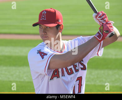 In Tempe, Arizona, USA. 22 Feb, 2018. Shohei Ohtani (Engel) MLB: Los Angeles Engel Foto Tag bei Tempe Diablo Stadion in Tempe, Arizona, United States. Quelle: LBA/Alamy leben Nachrichten Stockfoto