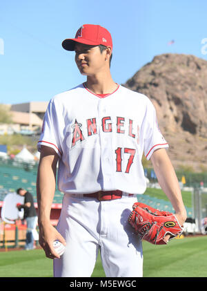 In Tempe, Arizona, USA. 22 Feb, 2018. Shohei Ohtani (Engel) MLB: Los Angeles Engel Foto Tag bei Tempe Diablo Stadion in Tempe, Arizona, United States. Quelle: LBA/Alamy leben Nachrichten Stockfoto