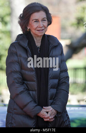 Spanisch Emeritus Königin Sofia de Grecia während handeln Renovierung für die Erhaltung der Panda in ZooMadrid am Freitag, dem 23. Februar 2018 Credit: Gtres Información más Comuniación auf Linie, S.L./Alamy leben Nachrichten Stockfoto