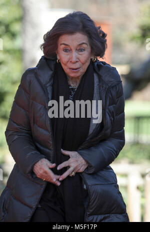 Spanisch Emeritus Königin Sofia de Grecia während handeln Renovierung für die Erhaltung der Panda in ZooMadrid am Freitag, dem 23. Februar 2018 Credit: Gtres Información más Comuniación auf Linie, S.L./Alamy leben Nachrichten Stockfoto