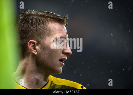 22. Februar 2018, Italien, Bergamo: Fußball, UEFA Europa League, Runden von 32, 2.Etappe: Atalanta Bergamo vs Borussia Dortmund. Dortmunder Marco Reus. Foto: Bernd Thissen/dpa Stockfoto