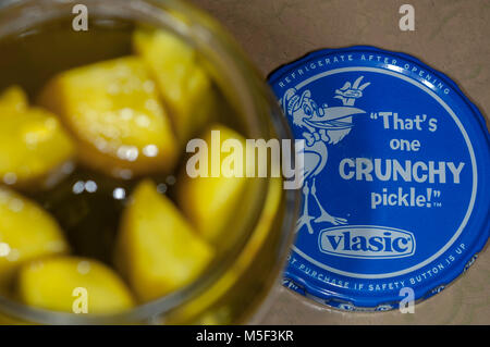 Spears von Pinnacle Foods Marke Vlasic Pickles in New York am Mittwoch, 21. Februar 2018. (Â© Richard B. Levine) Stockfoto
