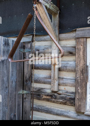 Speisesaal Kabine, Sawlog Camp, Algonquin Logging Museum, Algonquin Provincial Park, Ontario, Kanada. Stockfoto