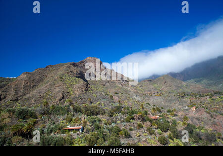 Gran Canaria, Februar 2018, einer der größten Aborigines Höhle Dörfer auf den Kanarischen Inseln, Montana de los Huesos (Knochen Berg), mehrere Höhlen vis Stockfoto