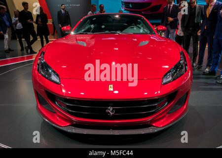 FRANKFURT, Deutschland - 13.09.2017: Neue Ferrari Portofino Sportwagen Debüt auf der Frankfurter Automobilausstellung IAA. Stockfoto