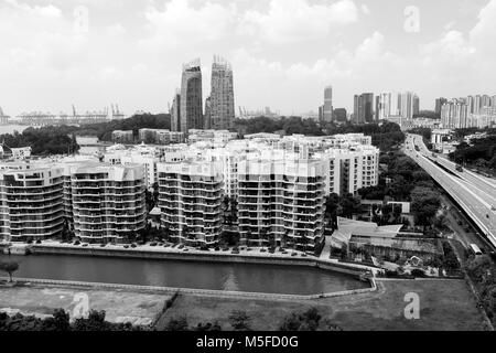 KEPPEL BAY, Singapur, 10. Dezember 2017: Marina an der Keppel Bay in Singapur. Marina ist ein exklusives Haus der Wahl für internationale Luxus Yachten und Stockfoto