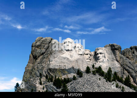 SD 00028-00 ... South Dakota - Presedents Georg Washington, Thomas Jefferson, Theodore Roosevelt und Abraham Lincoln geschnitzt in einem Berghang am Berg Stockfoto