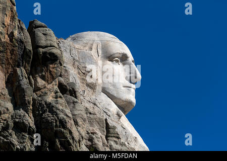 SD 00032-00 ... South Dakota - Presedent Georg Washington geschnitzt an einem Berghang in Mount Rushmore National Memorial. Stockfoto