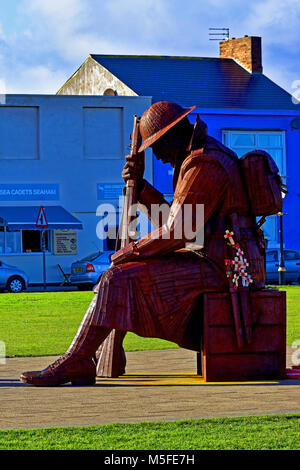 Seaham Durham Tommy Skulptur des Ersten Weltkriegs Soldat von Ray Lonsdale Stockfoto