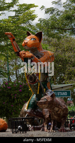 Schrott Cat Statue in Kuching, Sarawak, Malaysia Stockfoto