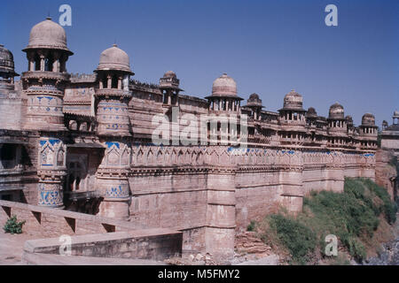 Man Mandir Palace in Gwalior Festung, Gwalior, Madhya Pradesh, Indien Stockfoto