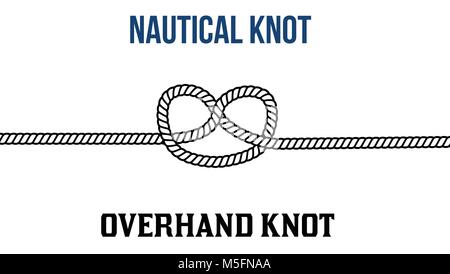 Overhand knot auf weißem Hintergrund, Vector Illustration Stock Vektor