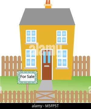 Haus mit Garten Veräußerung vorgesehenen Stock Vektor