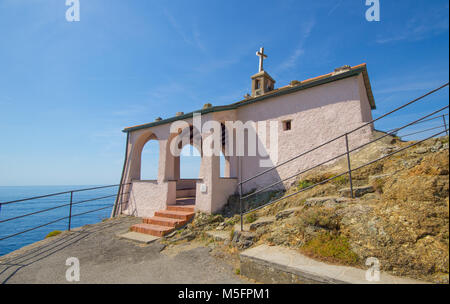 Kapelle Madonnina della Punta in Imperia, La Spezia Provinz, in der Nähe der Cinque Terre und ligurische Küste, Italien. Stockfoto