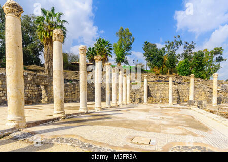 Blick auf das Römische Bad Haus in der antiken Stadt Bet Shean, jetzt ein Nationalpark. Im Norden Israels Stockfoto