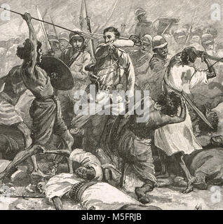 Schlacht von Abu Klea, 16.-18. Januar 1885. Auch als Schlacht von Abu Tulayh, Sudan, Afrika bekannt, während der mahdist Krieg Stockfoto