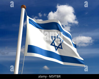 3D-Israel Flagge (mit clipping path) Stockfoto