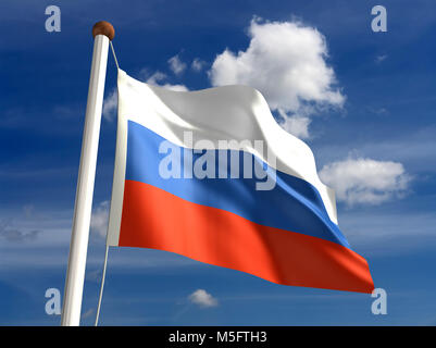 3D-Russland Flag (mit clipping path) Stockfoto