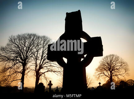 Im 10. Jahrhundert der West Kreuz im 5. Jahrhundert monastischen Siedlung Monasterboice, County Louth, Irland Stockfoto