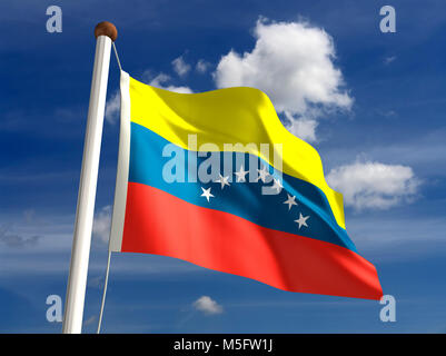 3D-Venezuela Flagge (mit clipping path) Stockfoto