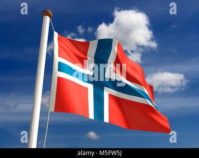 Norwegische Flagge Stockfoto