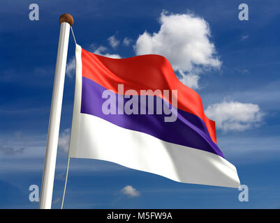 3D-Serbien Flag (mit clipping path) Stockfoto