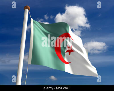 3D-Algerien Flagge (mit clipping path) Stockfoto