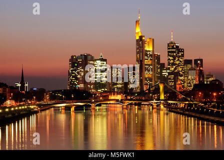 Skyline vom Main, Frankfurt, Hessen, Deutschland, Europa Stockfoto