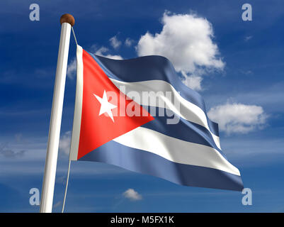 3D-Kuba Flagge (mit clipping path) Stockfoto