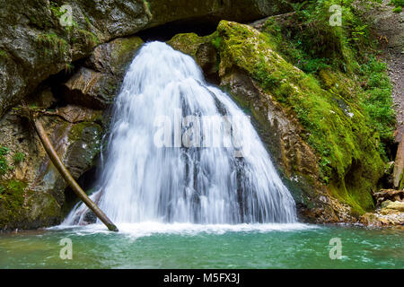 Ventilator Wasserfall auf galbena Schlucht in Rumänien Stockfoto