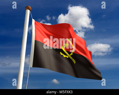 3D-Angola Flagge (mit clipping path) Stockfoto